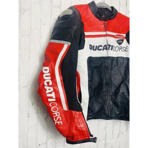 Mens Ducati Dainese Corse Perforated Leather Motorcycle Jacket XXL - Picture 5 of 16